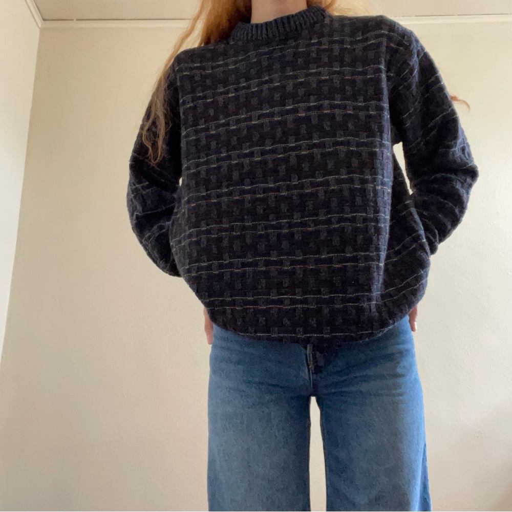 Navy Blue Patterned Sweater